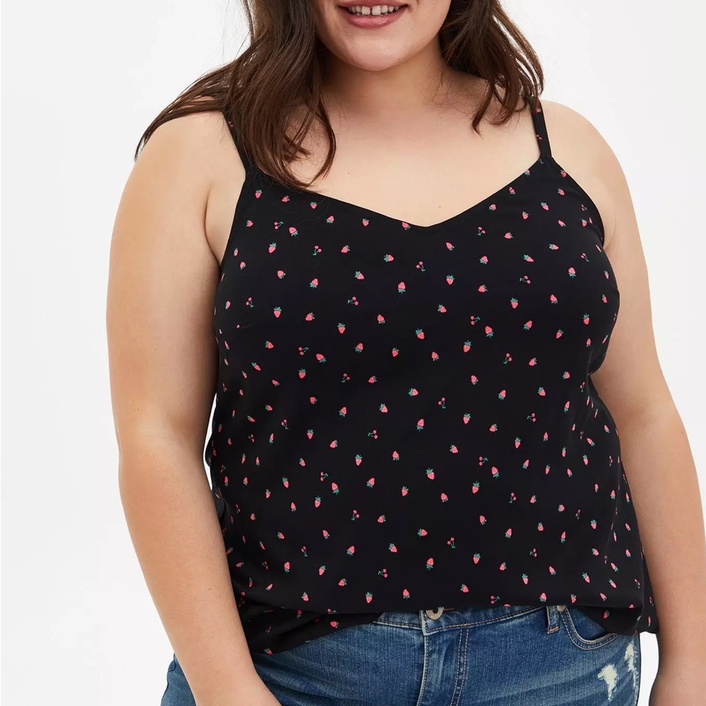 Torrid Ava Stretch Challis Strawberry Print Cami